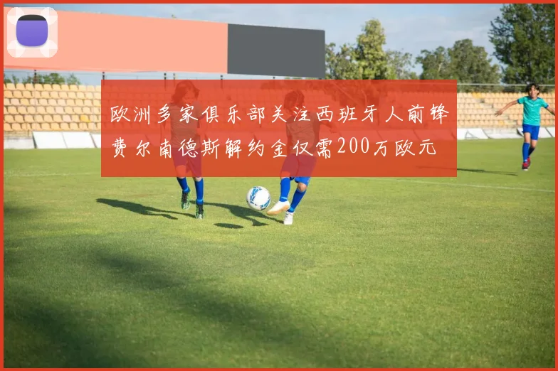 欧洲多家俱乐部关注西班牙人前锋费尔南德斯解约金仅需200万欧元